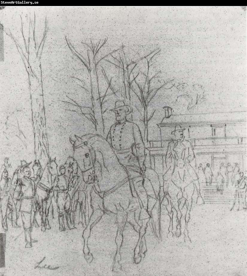 Alfred R. Waud General Lee Leaving Appomattox,April 9.1865